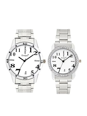 Analog Stainless Steel Watches for Lovely Couple -Eve-659-679