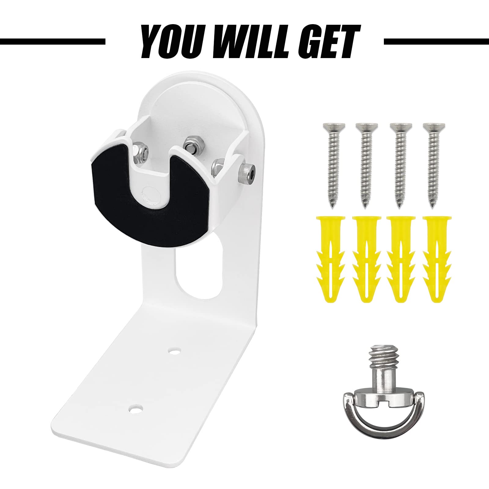 Nest Camera Mount Compatible with Google Nest Cam Outdoor or Indoor, Battery - 2nd Generation,360 View Anti-Drop Outdoor Wall Bracket Mounting Kit Nest cam Accessories- White