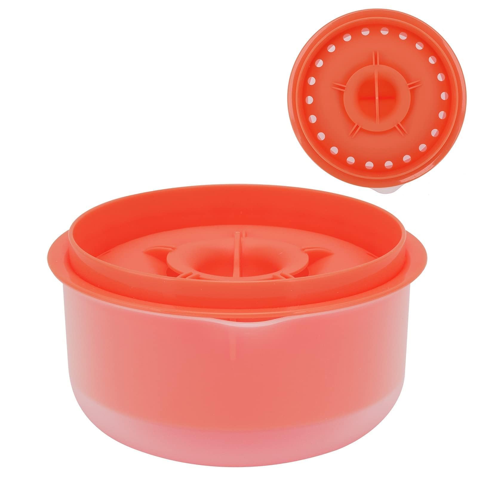 Egg Separator, 13 * 7cm/5.1 * 2.8in Egg Divider Egg Yolk Egg White Separator with Storage Bowl Egg Extractor Kitchen Baking Tools Sifting Filter Egg White, Red