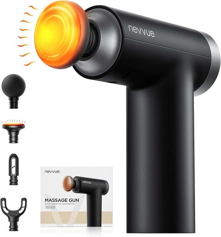 Mini-Massagepistole mit Wärmefunktion, 9 Geschwindigkeiten, 4000 U/min