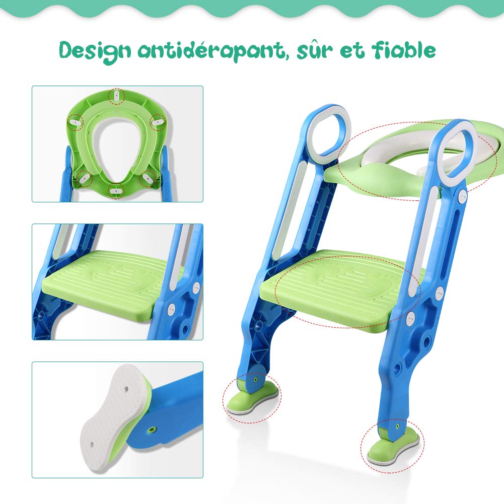 Bebe Puericulture Yissvic Siege De Toilette Enfant Reducteur De Toilette Pliable Et Reglable Escalier Toilette Enfant Avec Echelle Marche Pour Enfants 1 A 7 Ans Earthly Paradise 09 Apprentissage De La Proprete