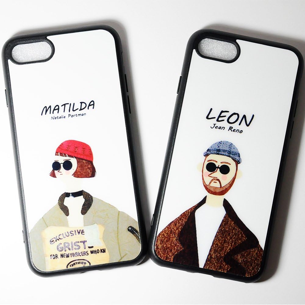 Amazon Co Jp Little Merry Iphone7 対応 映画leon イラスト レオン マチルダ ケース カバー 2個セット ネックストラップ2個付き 家電 カメラ