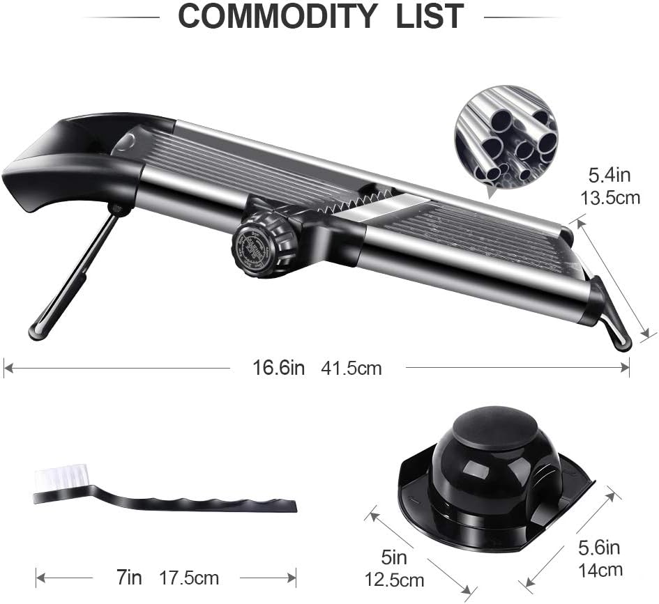 Masthome Mandoline Vegetable Slicer, 5-in-1 Stainless Steel Mandoline Food Slicer - Image 3