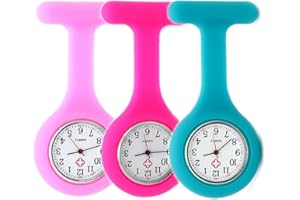 SIBYTECH Nurse Watch Brooch, Silicone with Pin/Clip, Glow in Dark, Control Design, Health Care Nurse Doctor Paramedic Medical Brooch Fob Watch