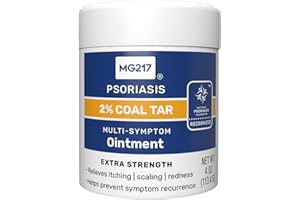 MG217 2% Coal Tar Ointment for Psoriasis, Extra Strength Multi Symptom Relief, Effectively Relieves Itching, Scaling, Redness, Vitamin A, D and E, 4 oz Jar
