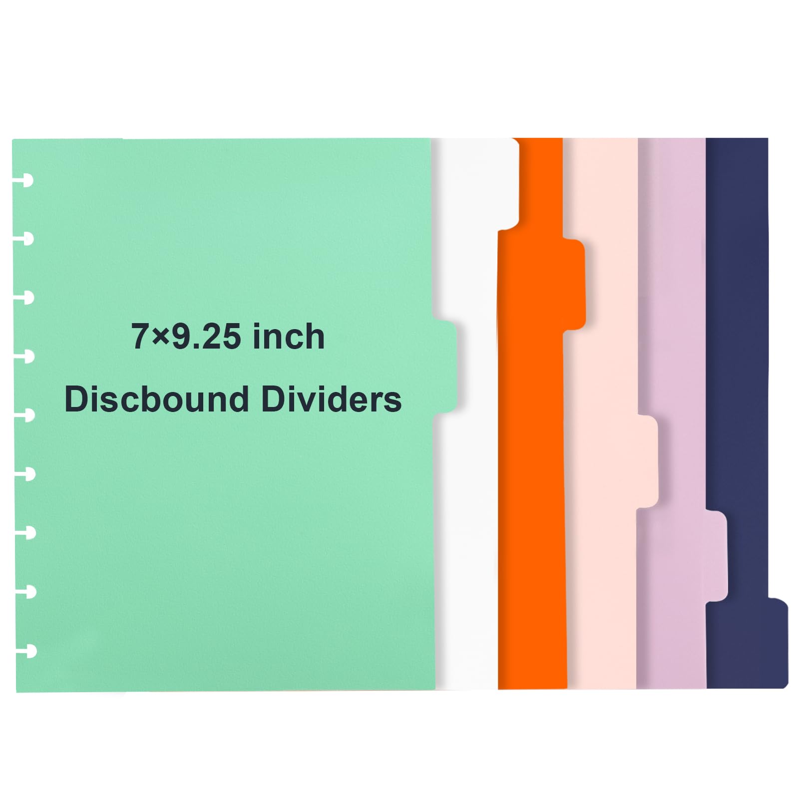 Photo 1 of 6 Tab 7x9.25 DiscBound Dividers for Classic Notebook - Blank Binder Tabs for Office, Meeting, College (1 Pack, 7 * 9.25 Inches)