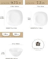 MALACASA Elisa 12-Piece Dinnerware Set for 4, Gray White Porcelain view 2
