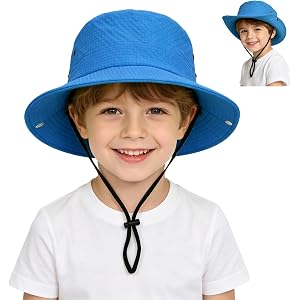 Outdoor Kids Sun Hat UPF 50+ Sun Protection Foldable Bucket Hat Breathable Summer Beach Fishing Safari Hat for Boys Girls