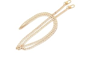 HAIOPS Purse Chain 47" Iron Flat Chain Strap Handbag Metal Straps Shoulder Corss Body Replacement Chain Accessories (Gold)