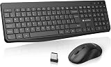 KOORUI Wireless Keyboard and Mouse Combo UK Layout Full Size Keyboard