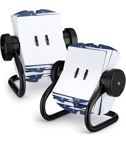 Amazon.com : Rolodex 67236 Open Rotary Business Card File w/24 Guides Black  : Office Products