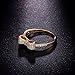DIFINES Fashion Cute Bow Knot CZ 18k Rose Gold Plated Eternity Band Engagement Promise Rings for Girls Women, Size 6