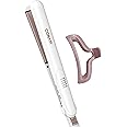 Conair Double Ceramic Flat Iron, 1-inch Hair Straightener with Bonus Claw Clip