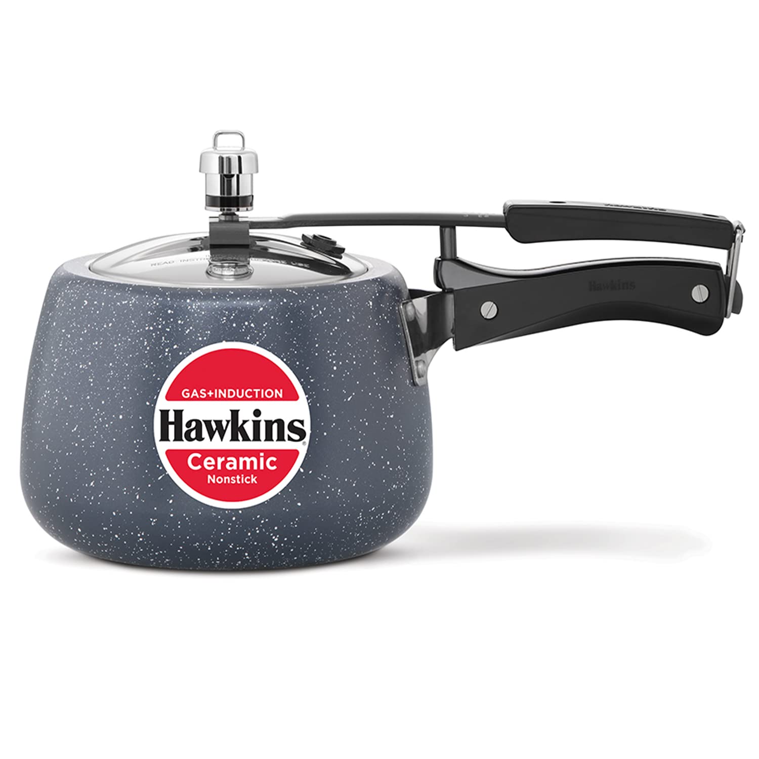 Photo 1 of Hawkins 3 Litre Ceramic Nonstick Pressure Cooker, Induction Inner Lid Cooker, Granite Contura shaped Cooker, Best Cooker, Blue (ICC30)