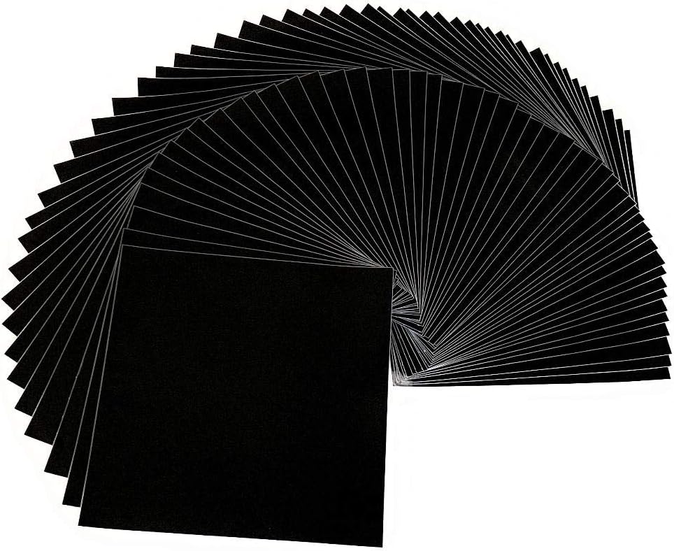 Glossy Black Adhesive Vinyl Sheets 50 Pack 12 ”x 12” By