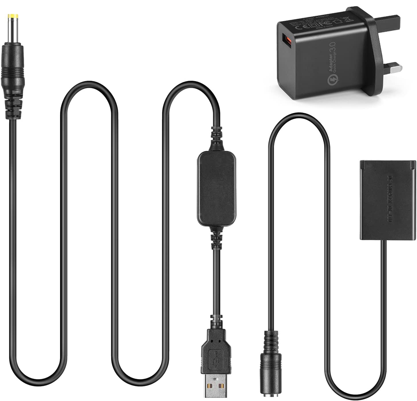 5V Usb Cable + DR-110 Coupler NB-13L NB13L Dummy Battery for Canon G7X Mark II G1X G7X MII G5X G9X SX720