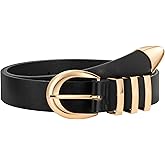 JASGOOD Women Leather Belt with Gold Buckle Fashion Women Belt Casual Leather Belt for Jeans Pants Dress
