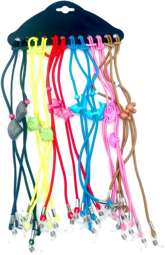 CKANDAY 12 Pieces Kids Eye Glasses Strap,with 12 Pair Silicone Ear Grip Holder,Adjustable Anti-slip Eyeglass Retainer Hooks for Sports Sunglasses Boys Girls Multicoloured - Image 5