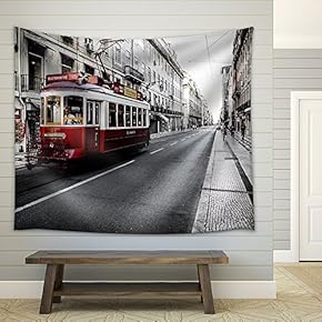 Cityscape in Black and White - Fabric Wall Tapestry Home Decor - 51x60 inches