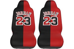 INDIPOT Car Seat Cover Basketball Star Goat #23 Fans Jordan Car Seat Cover 2pcs Easy to Install Comfortable Saddle Cover Suitable for All Seasons Fit Most Cars SUV Sedan Trucks