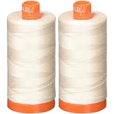2-Pack - Aurifil 50WT - Oyster (2405) Solid - Mako Cotton Thread - 1422 Yards Each