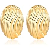Canboer Vintage Chunky Gold Earrings Trendy Statement Drop Earrings Studs Hypoallergenic Everyday Earrings Jewelry Gift for Women