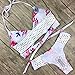 Women Floral Printed Two Piece Swimsuit Cross Padding Bikini Set