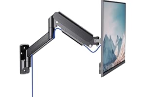 WALI Computer Monitor Wall Mount for 17 to 32 Inch Screens, Single Monitors Mount Holds up to 22lbs, Fully Adjustable Gas Spr