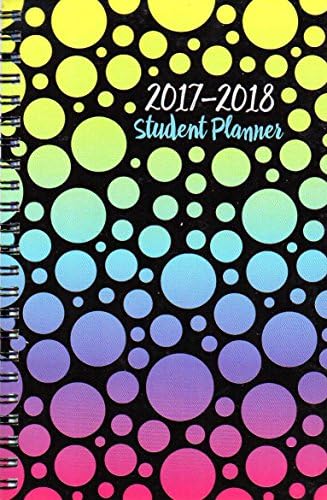 2017 - 2018 Student Planner Calendar (Rainbow Dots) - School College Weekly / Monthly Agenda - Appointment Book Organizer - (Spiral Bound)