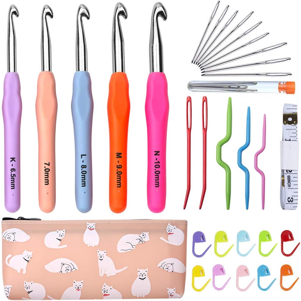 Totofy Crochet Hooks Set Large Sizes 6.5mm 7mm 8mm 9mm 10mm,Ergonomic