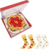 Yuunheg Funny Pizza Socks Box,Novelty Food Theme Adorable Socks for Men Women, Paper Box Packed, Birthday Holiday Stocking Stuffers Gifts