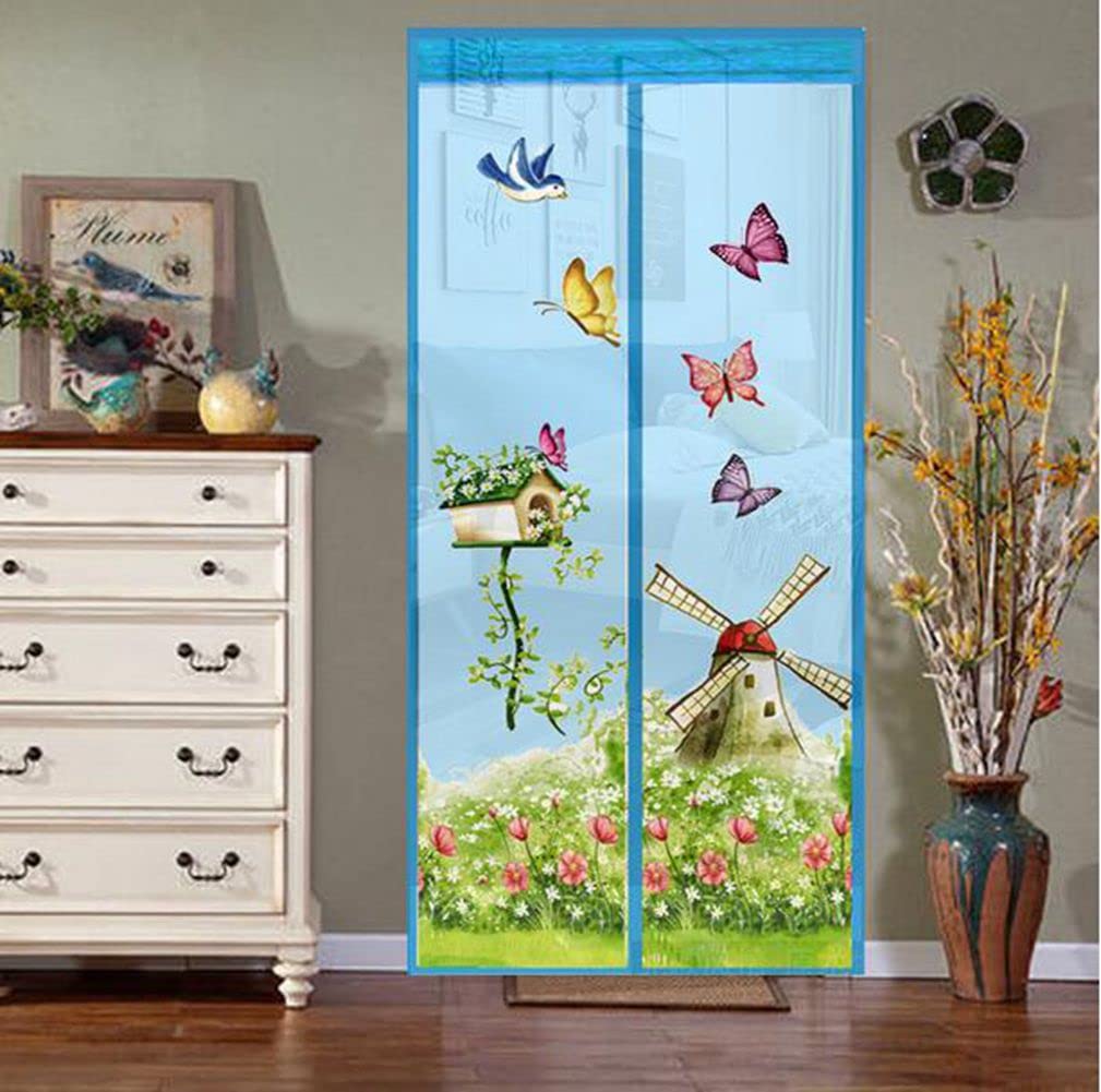 Magnetic Door Screen Fly Bug Mosquito Mesh Curtain for Balcony Sliding Doors Living Room,90x210cm (N)