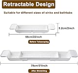 Expandable Bath Shelf Caddy Tray White Multifunctional Plastic view 4