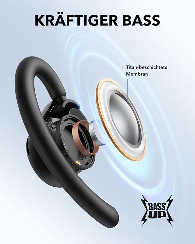 by Anker V20i Open-Ear Kopfhörer verstellbare Ohrhaken, BT 5.4