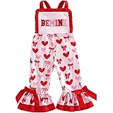 Rourufy Toddler Baby Girls Western Outfit Chick Cow Print Farm Overalls Pants Bell Bottoms Jumpsuit Summer Cowgirl Clothes