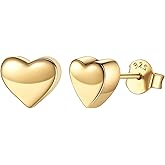 ChicSilver 925 Sterling Silver Stud Earrings Hypoallergenic, Dainty Simple Heart/Star/Moon/Lightning/Butterfly Earrings for Women with Gift Box