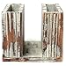 MyGift Rustic Solid Torched Wood Napkin Holder and Utensil Holder with 3 Compartments, Buffet Napkin and Flatware Holder Caddy