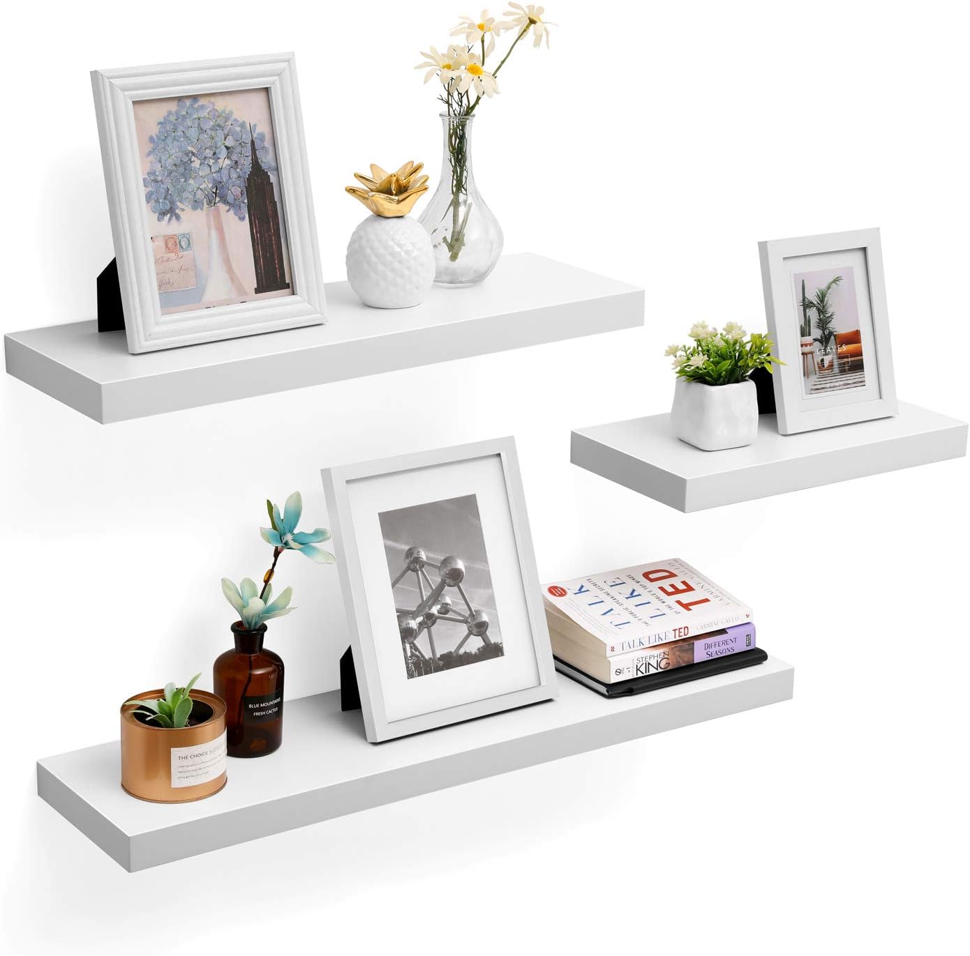 VASAGLE Floating Shelf, Wall Shelf for Photos, Decorations, in Living Room, Kitchen, Hallway, Bedroom, Bathroom, White LWS28WT - Image 5