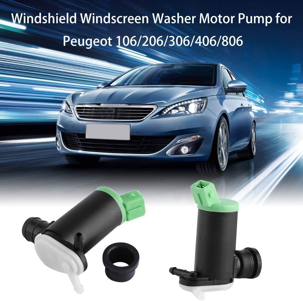 Windshield Washer Pump-Car Windshield Windscreen Wiper Washer Motor Pump Compatible with Peugeot 106 206 306 406 806 - Image 3