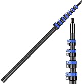 30FT Carbon Fiber Telescopic Multi-Purpose Extension Pole | Carbon fiber, lightweight sturdy rust-proof, flip-lock, 4.7ft compact retracted size, for painting, window &amp; gutter cleaning