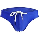 Summer Code Mens Solid Swim Briefs Drawstring Bikini Sport Swimsuit