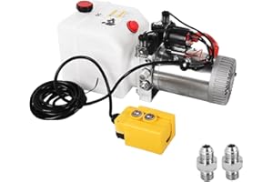 VAIDPRO Hydraulic Pump 12V 3 Quart Double Acting Hydraulic Power Units Electric Dump Trailer Pump with Plastic Reservoir Power Unit for Dump Trailer Truck Car Lifting