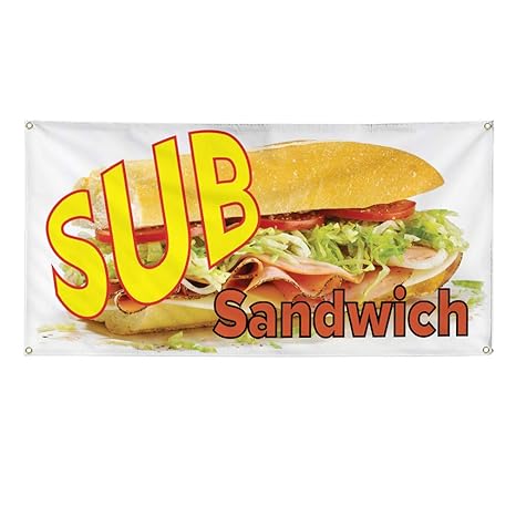 Amazon Com Vinyl Banner Sign Sub Sandwich 1 Business Sub