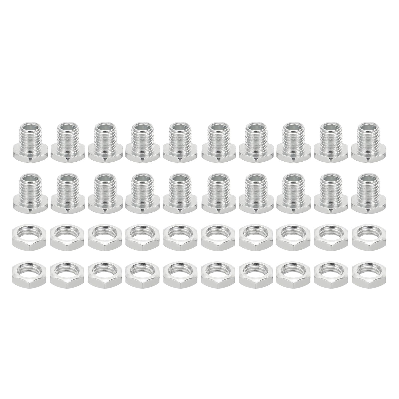 PATIKIL M8x11mm Hex Bolts and Nuts Kit, 20 Set Fine Thread Hollow Screws Assortment Hexagon Head Screw Through Hole Bolt Chandelier Fasteners