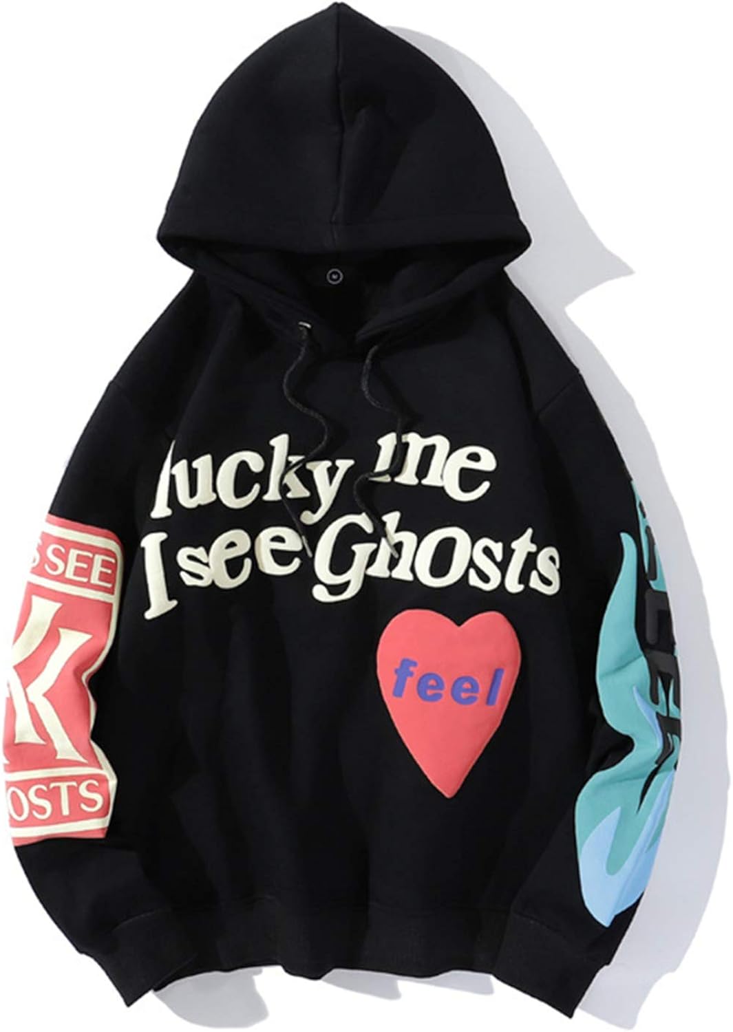 Amazon.com: Unisex Hoodie Sweatshirts Lucky Me!I See Ghosts Trendy Hip