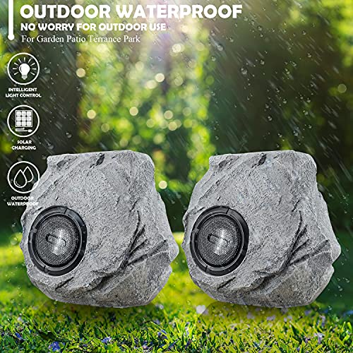 Rock Solar Bluetooth Speakers Outdoor, Wireless Waterproof Speaker for