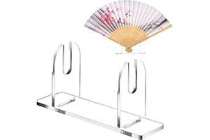 Roowest 2 Pcs Acrylic Fan Display Stand Folding Clear Fan Holder Easel Japanese Chinese Hand Fan Stand Foldable Handheld Fan Display Stand Base Fan Organizer