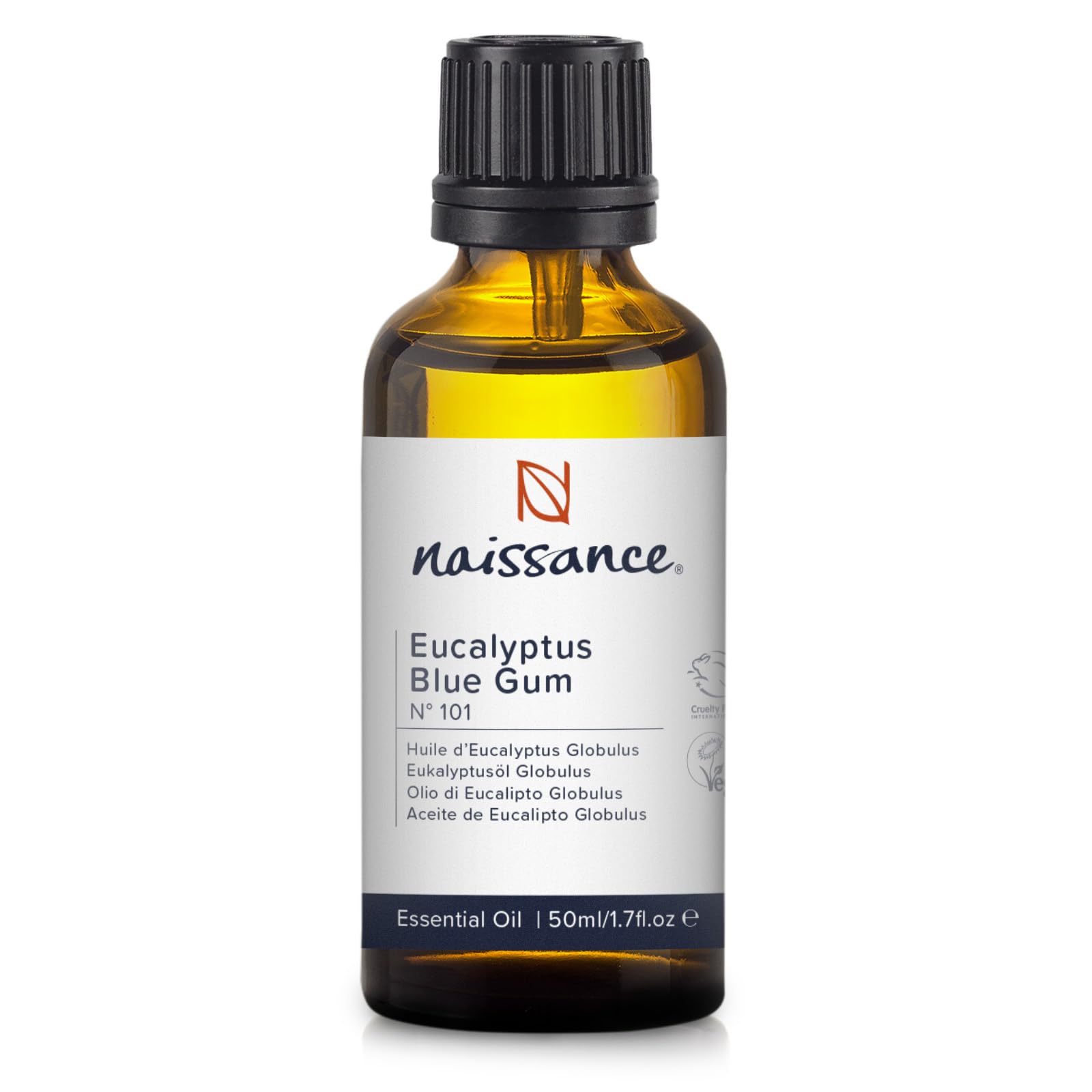 Naissance Eucalyptus Blue Gum (Eucalyptus Globulus) Essential Oil (no. 101) 50ml - Pure, Natural, Vegan, Cruelty-Free and Undiluted