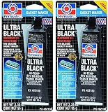 Permatex 82180 Ultra Black Maximum Oil Resistance RTV Silicone Gasket Maker, 3.35 oz. Tube, 2 Pack