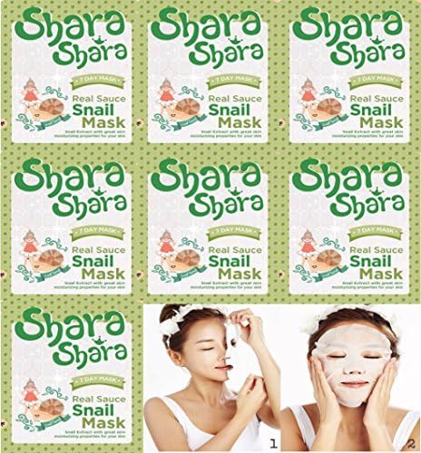 [Shara Shara] 7 pcs SNAIL Mask Sheets, Snail Secretion Extract Help to Improve Damage Skin and Moisture, Korean Cosmetic, Home Skincare, Essence Mask Pack by Shara Shara